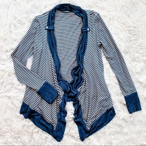 Navy & Cream Striped Cardigan